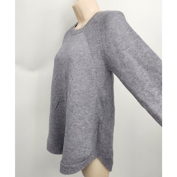 Joan Vass Pullover Sweater Women's Size Medium Gray Crew Neck Relaxed Fit - Picture 5 of 9